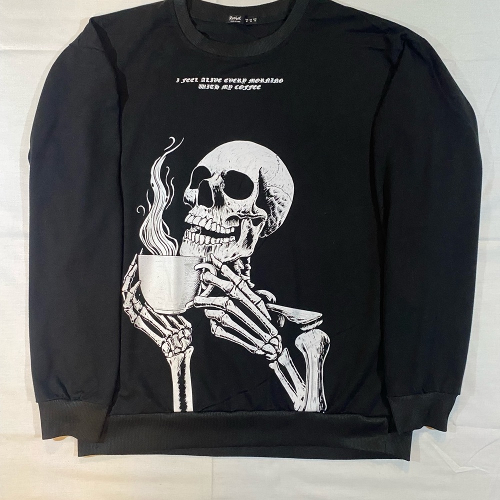 Romwe skeleton graphic long sleeve